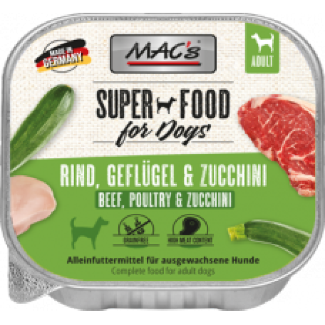 MACs Dog Schale Rind, Geflügel & Zucchini 150g