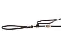 Showleine mit Perlen dunkelbraun 1,4m 4mm stufenlos verstellbar