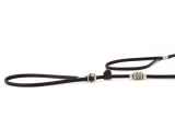 Showleine mit Perlen dunkelbraun 1,4m 4mm stufenlos verstellbar