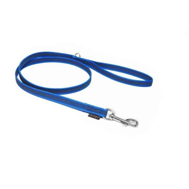 Mystique Gummierte Leine 12mm mit Handschlaufe Standard Karabiner blau 1,2m