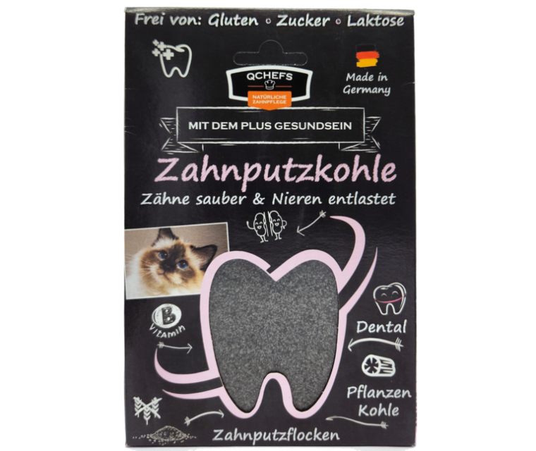 QCHEFS Zahnputzkohle Katze & Hund