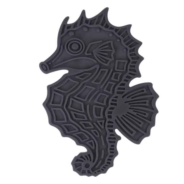 Eat Slow Live Longer Lick Mat Seahorse grau