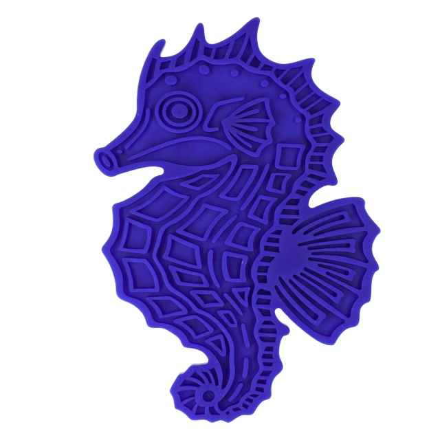 Eat Slow Live Longer Lick Mat Seahorse blau