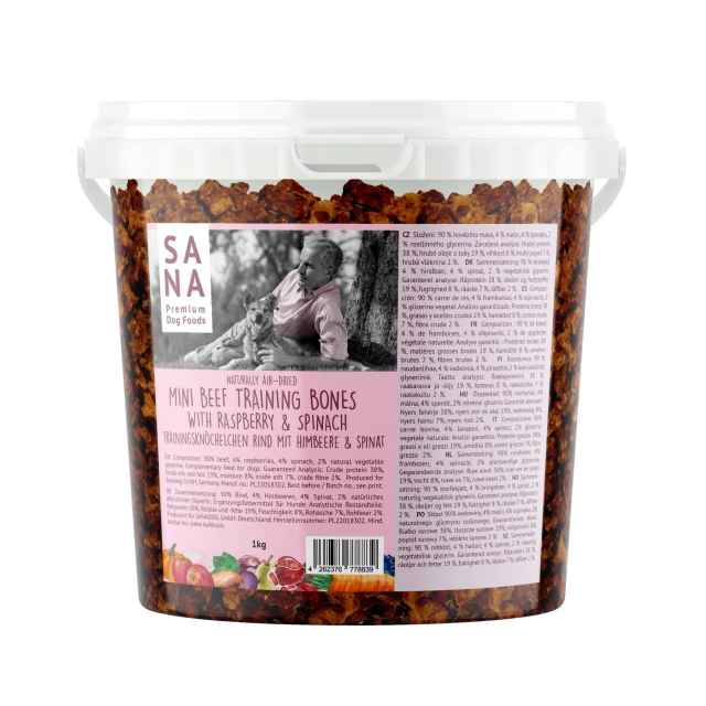 Trainingsknöchelchen Rind mit Himbeeren und Spinat 1000 g