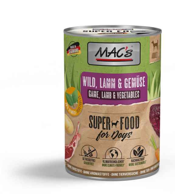 MAC´s Dog Wild, Lamm & Gemüse 400g *NEU*