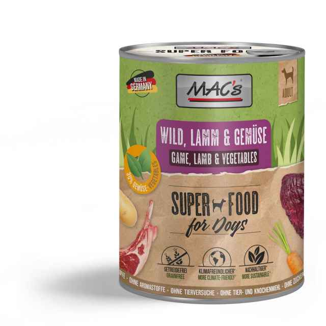 MAC´s Dog Wild, Lamm & Gemüse 800g *NEU*