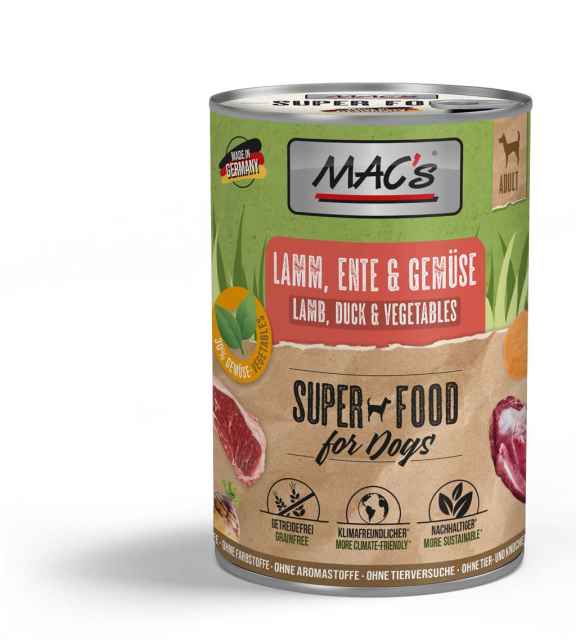 MAC´s Dog Lamm, Ente & Gemüse 400g *NEU*