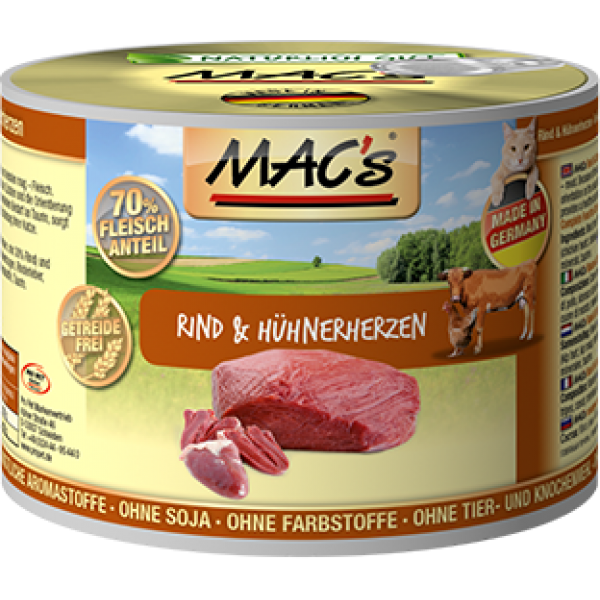 MACs Rind & Hühnerherzen 200g