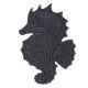 Eat Slow Live Longer Lick Mat Seahorse grau